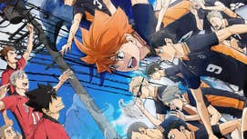 A poster for Haikyu The Dumpster Battle showing the main cast facing off against its rival volley ball team.