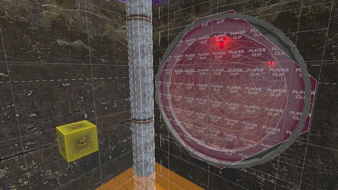 An image of the Route Kanal pipe in Half-Life 2 as viewed in a map editor.
