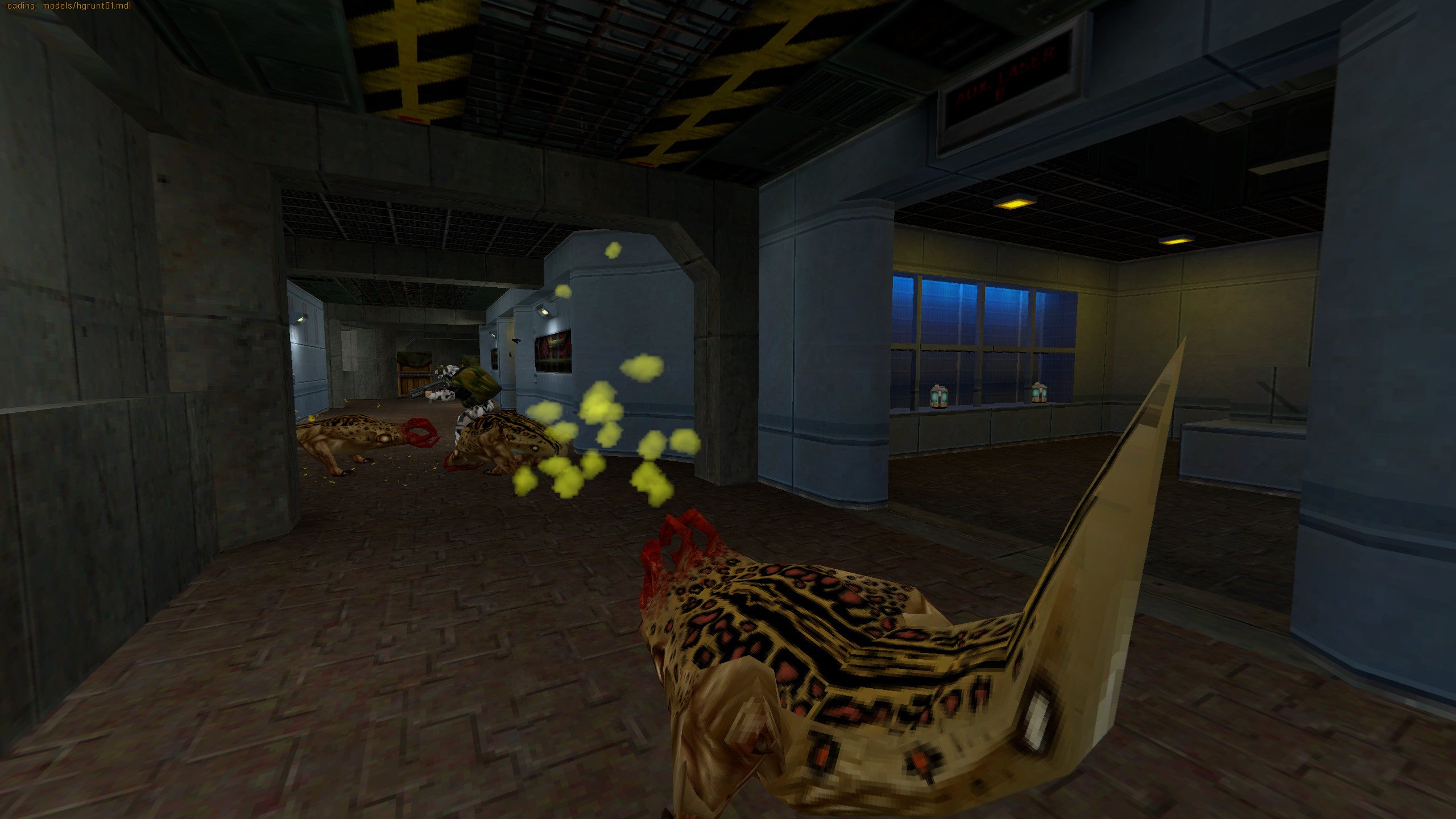 Grunts fighting bullsquid in a Half-Life: Ray Traced screenshot.
