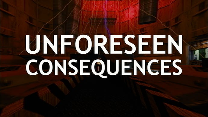 The big chapter title card for Unforseen Consequences in a Half-Life: Ray Traced screenshot.