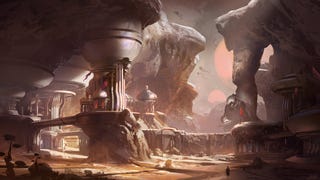 First piece of Halo 5: Guardians concept art shows outpost in desert canyon 