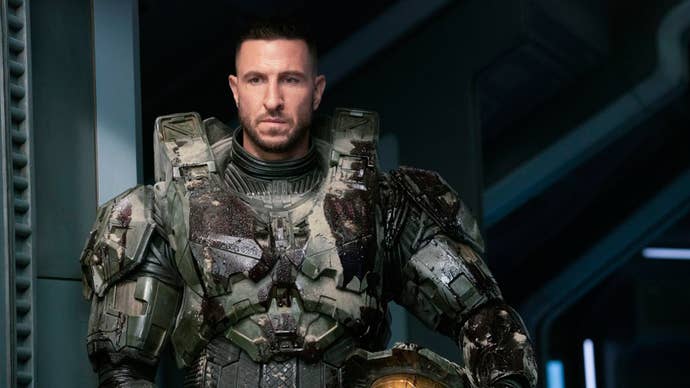 Pablo Schreiber as Master Chief in the Halo TV series.