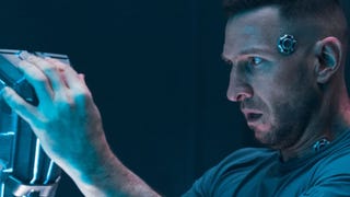 Screenshot from Paramout's Halo adaptation showing Master Chief actor Pablo Schreiber