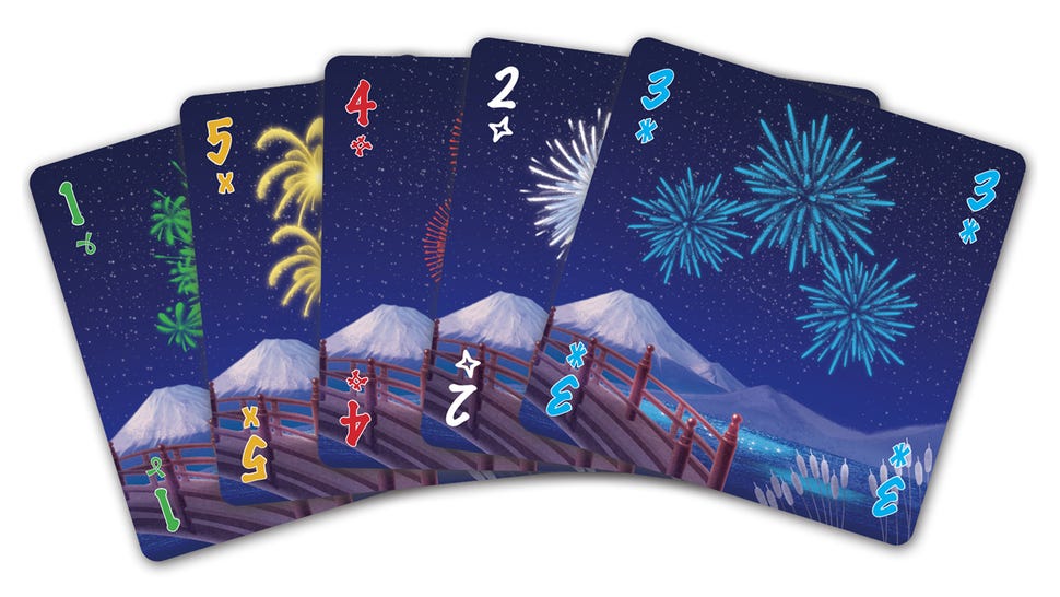 Hanabi family board game cards
