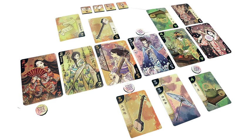 A image of Hanamikoji cards.