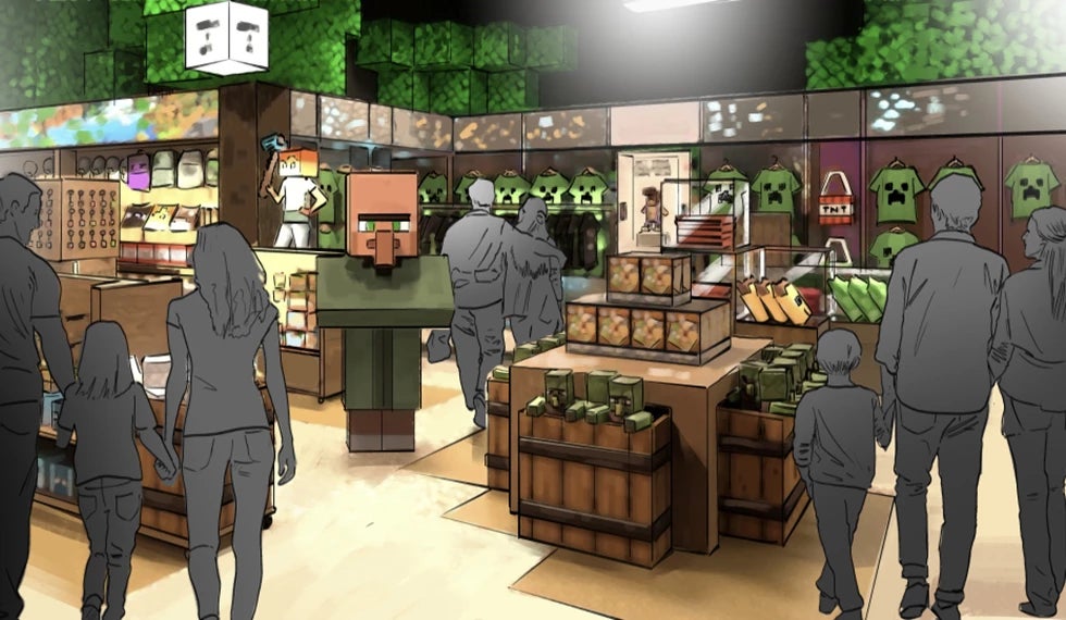 An artist's impression of Minecraft World's inevitable giftshop