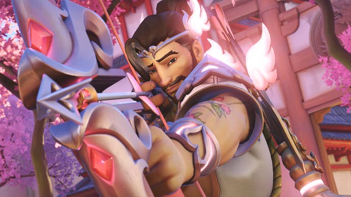 Hanzo as Cupid in Overwatch 2 Valentine’s event