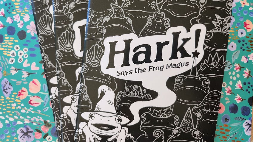 Hark! Says the Frog Magus tabletop RPG adventure zine