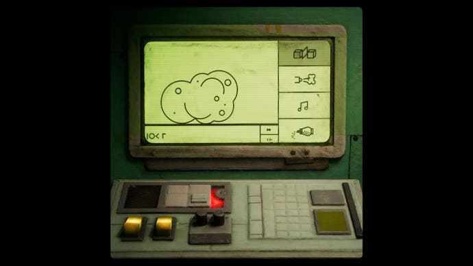 Harold Halibut screenshot showing an extremely simple puzzle on a retro computer screen