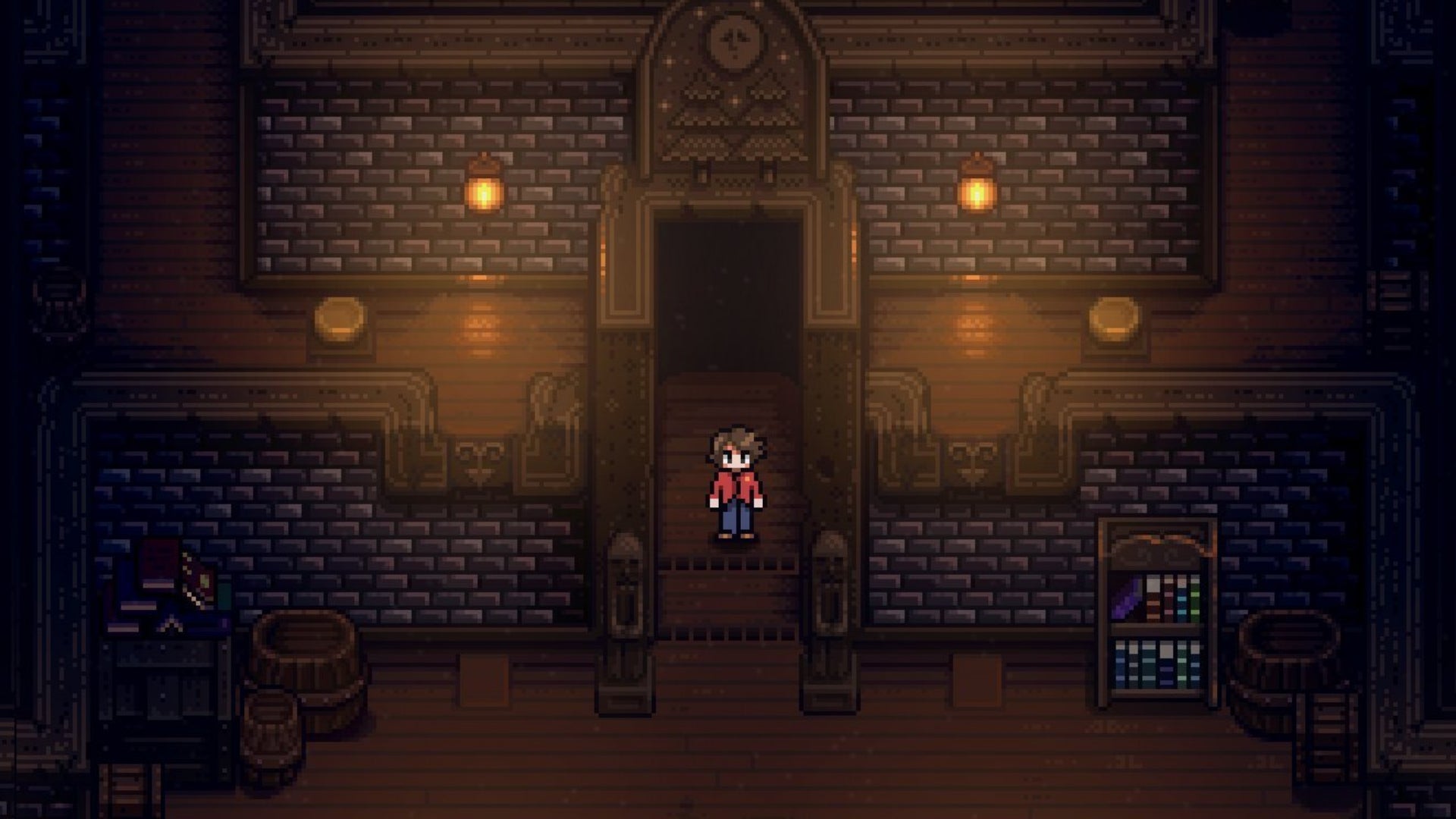 A new screenshot showing the player character in a basement room in Stardew Valley creators upcoming game, Haunted Chocolatier.