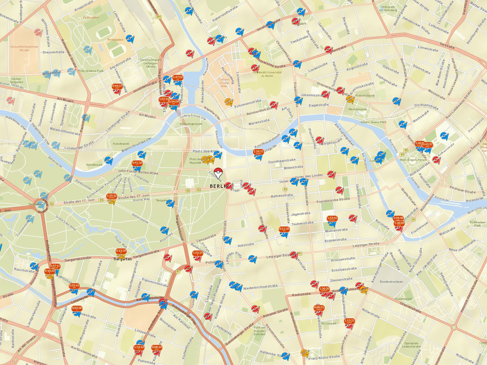 Pokémon Go map - Pokémon, raid, gym locaties voor Nederland en België