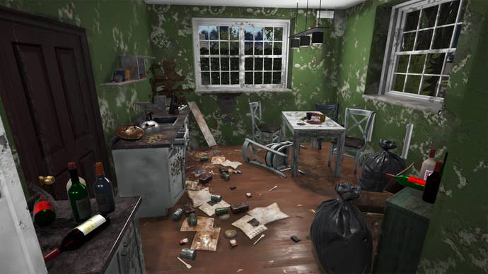 The interior of a house in a right state in renovation sim House Flipper