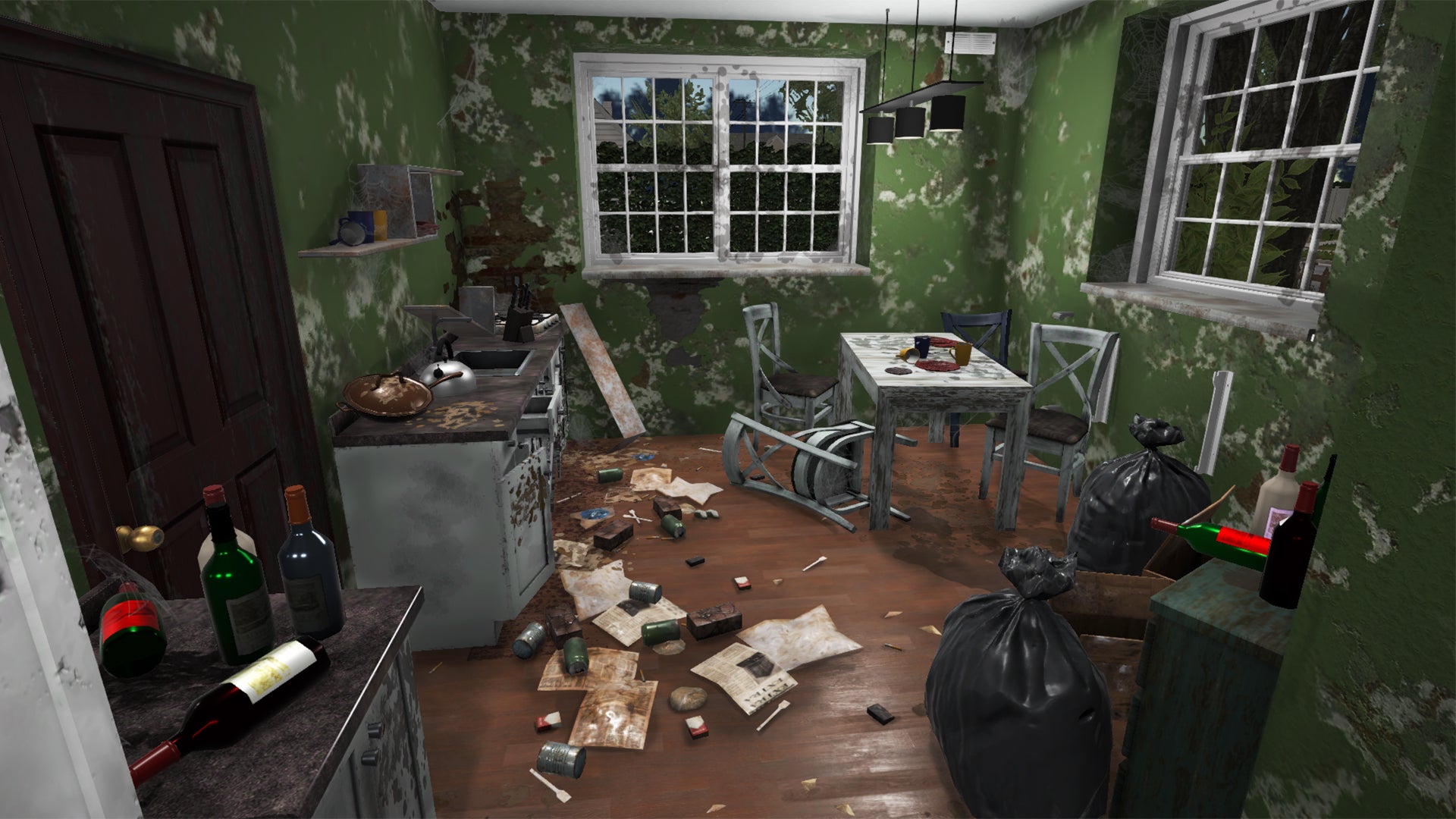 The interior of a house in a right state in renovation sim House Flipper - 1