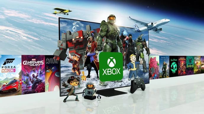 Obraz pokazujący gry Microsoftu w chmurze