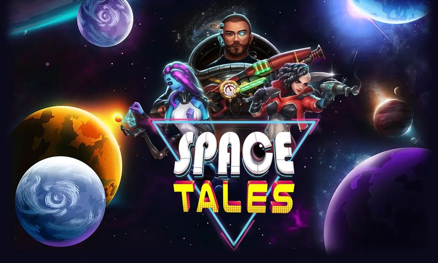 Promotional art for 1940s retrofuturist-influenced RTS Space Tales