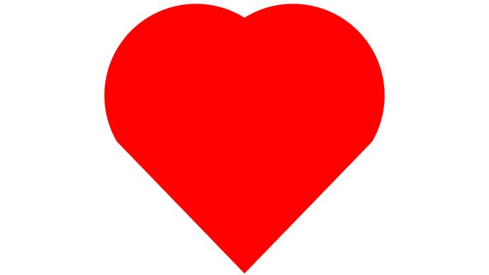 A big red cartoon heart.