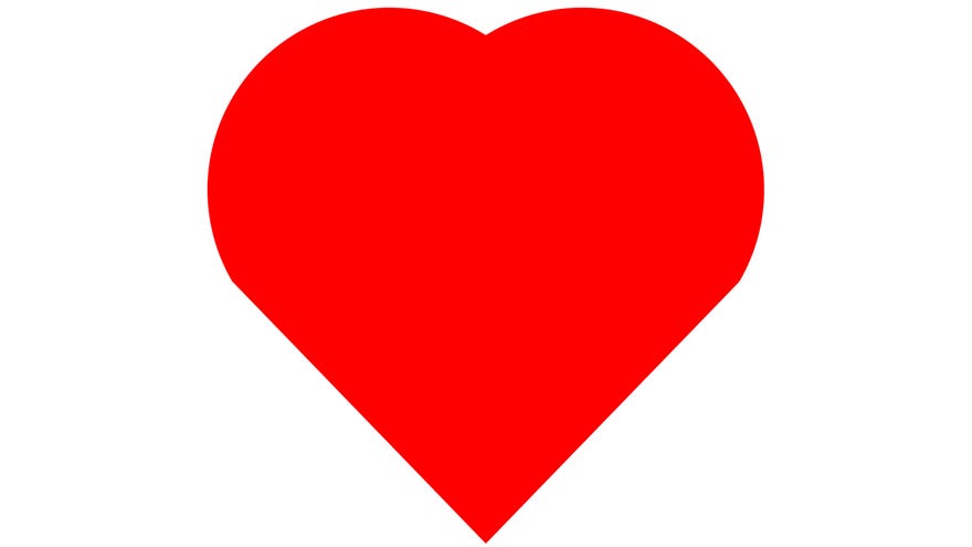 A big red cartoon heart.