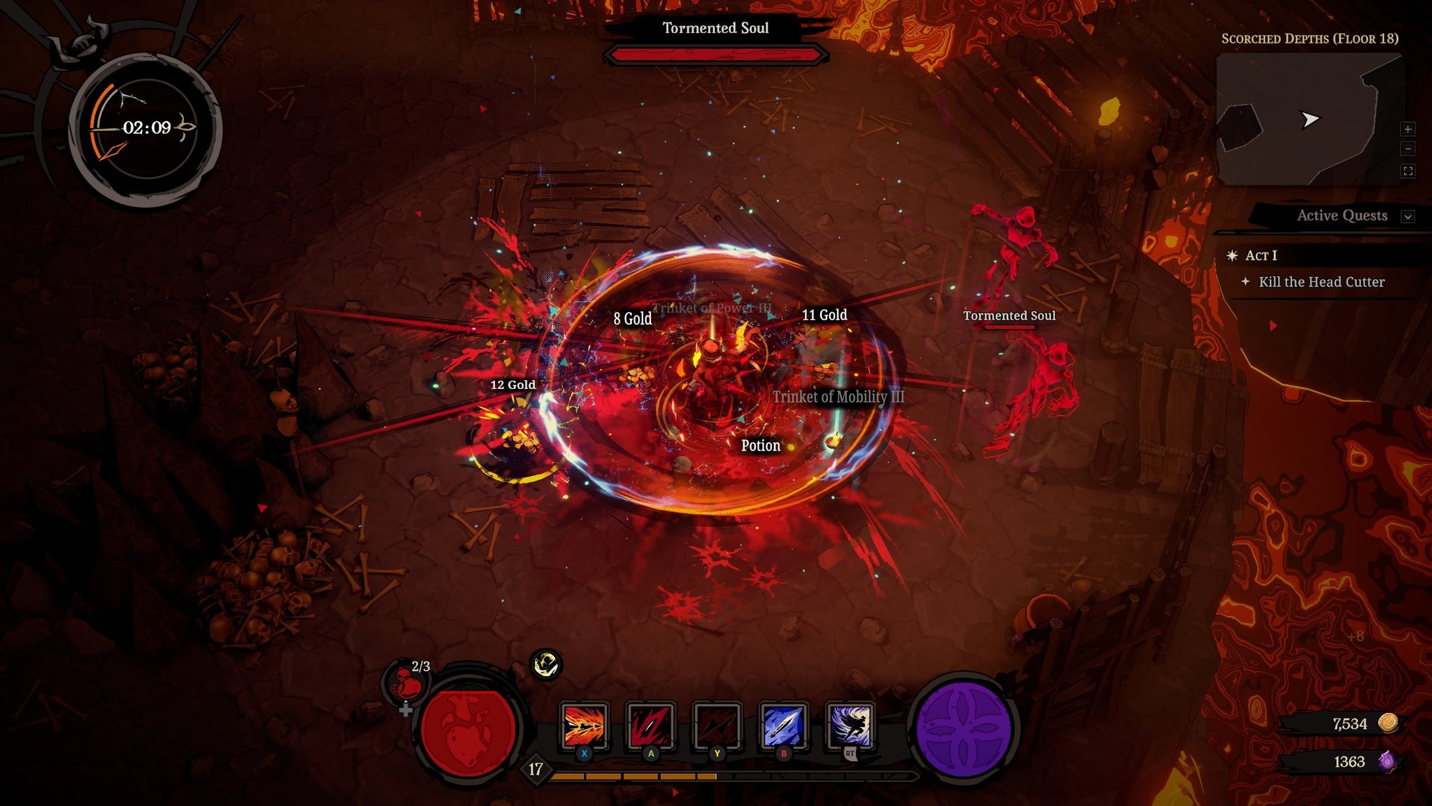 Spinning and indeed winning against ghosts in hell in Hell Clock. - 4