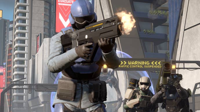 Some soldiers warring connected Super Earth successful Helldivers 2.