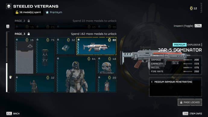 The JAR-5 Dominator in the Warbond on Helldivers 2.