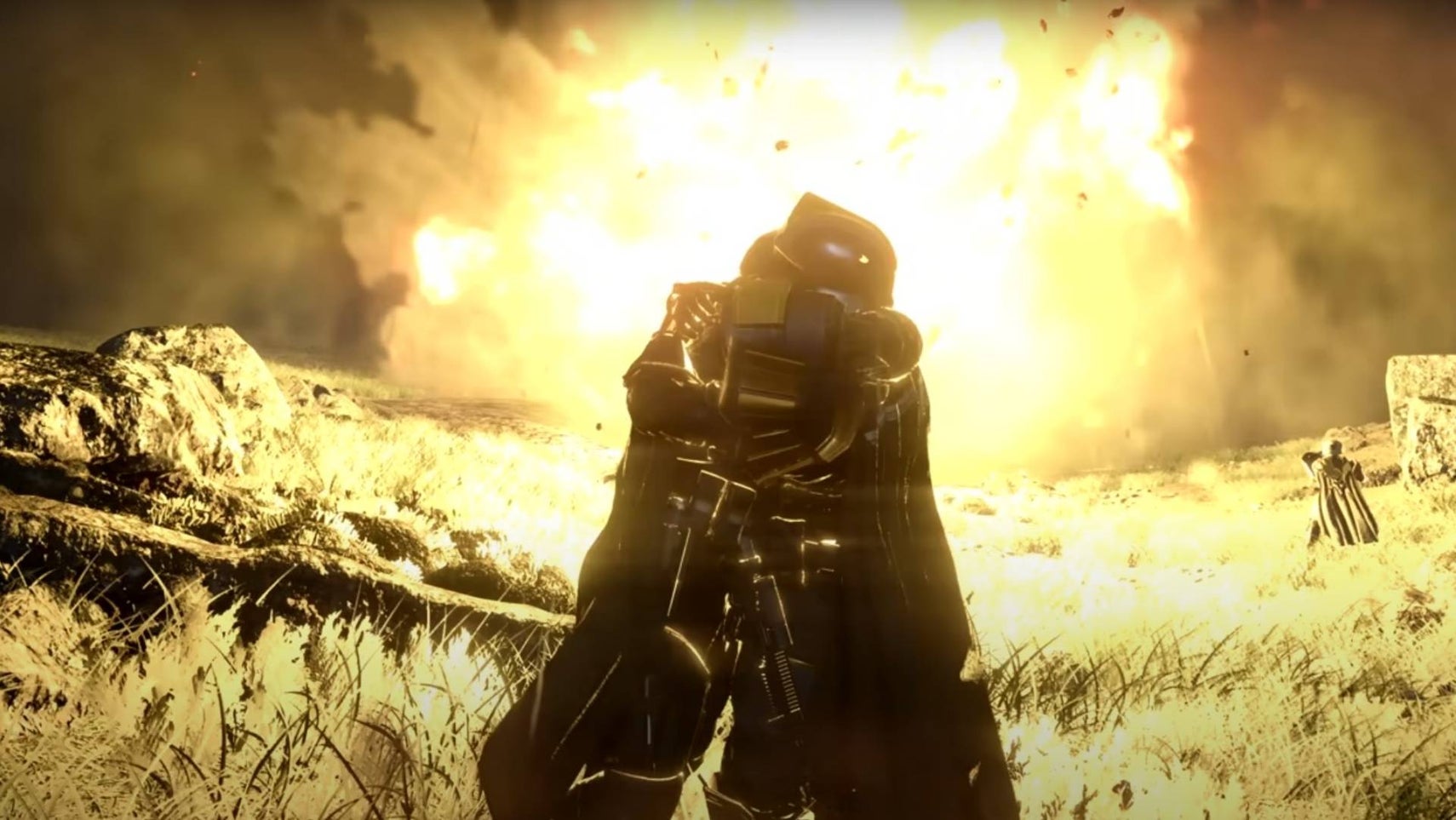 Two helldivers hugging in Helldivers 2. - 1