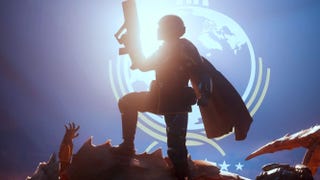 Helldivers 2 header showing a soldier silhouetted against a blue background