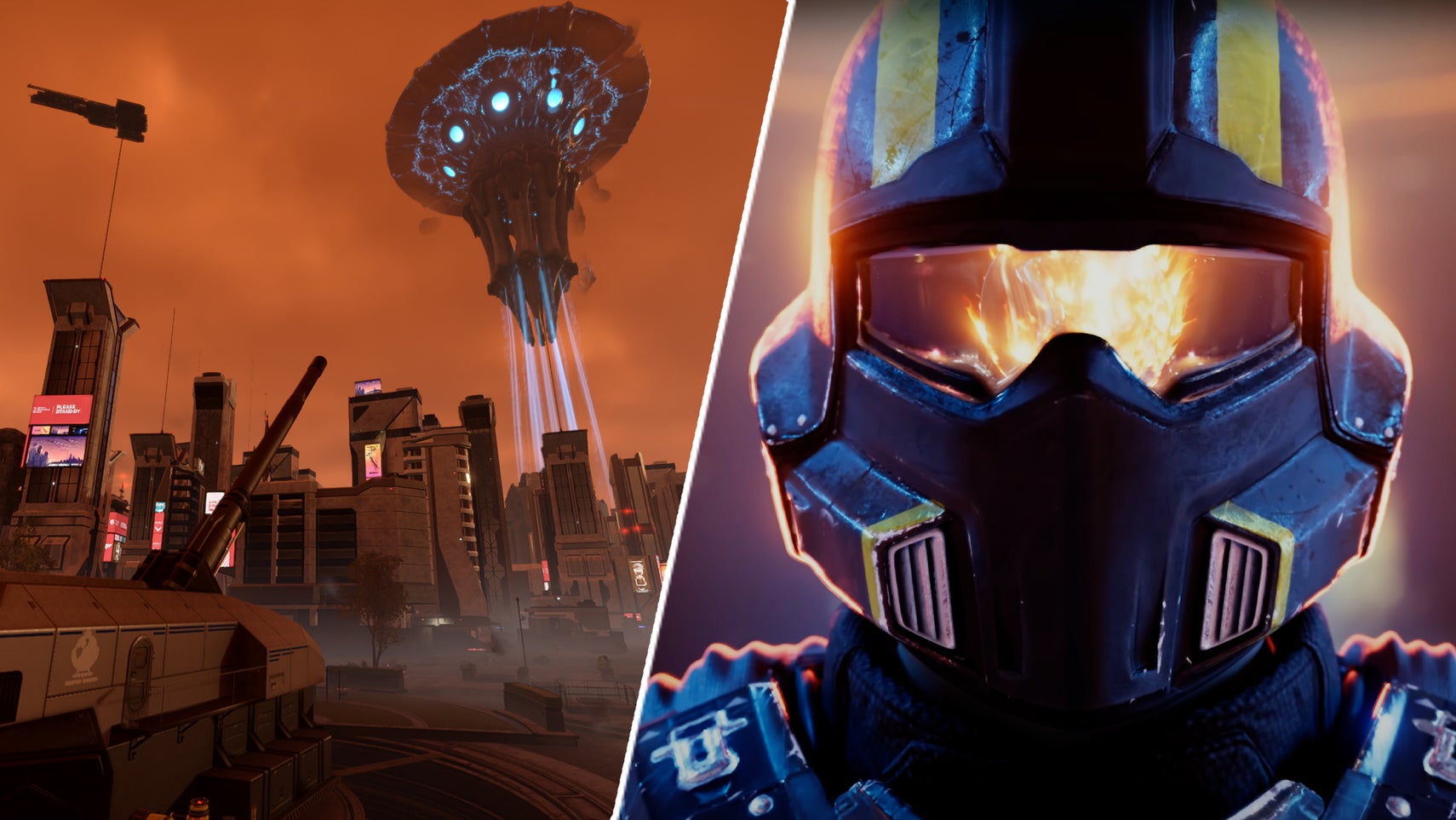 Super Earth in Helldivers 2 opposite a Helldiver. - 1