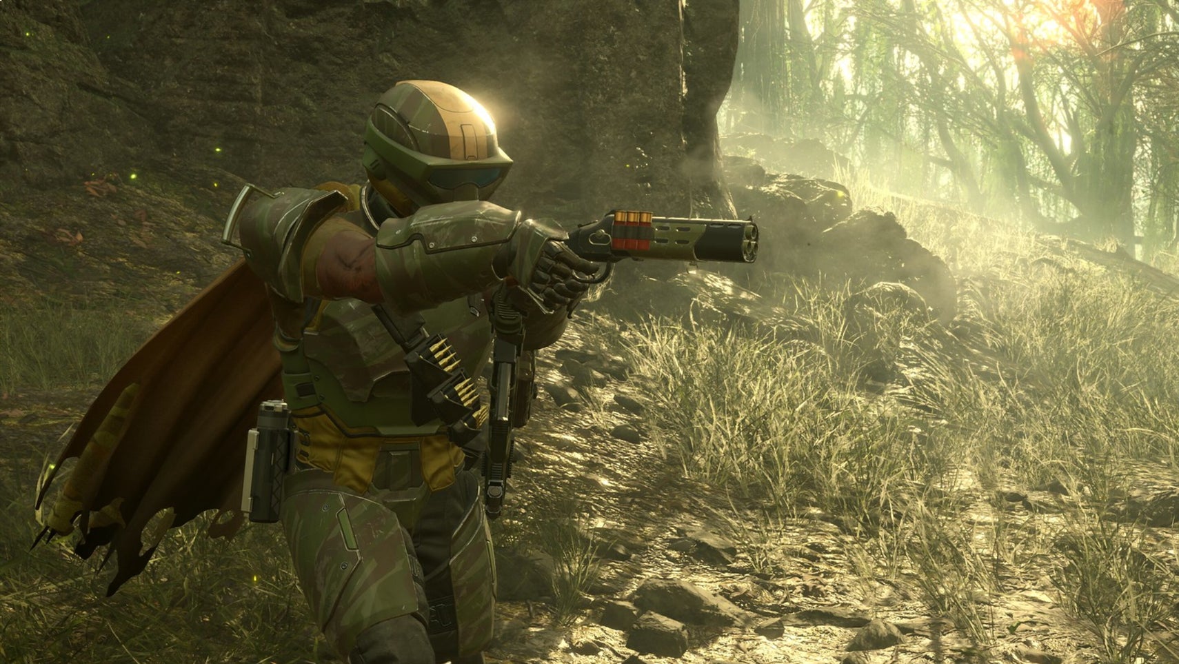 A soldier in Helldivers 2 wearing Viper Commandos warbond gear. - 1