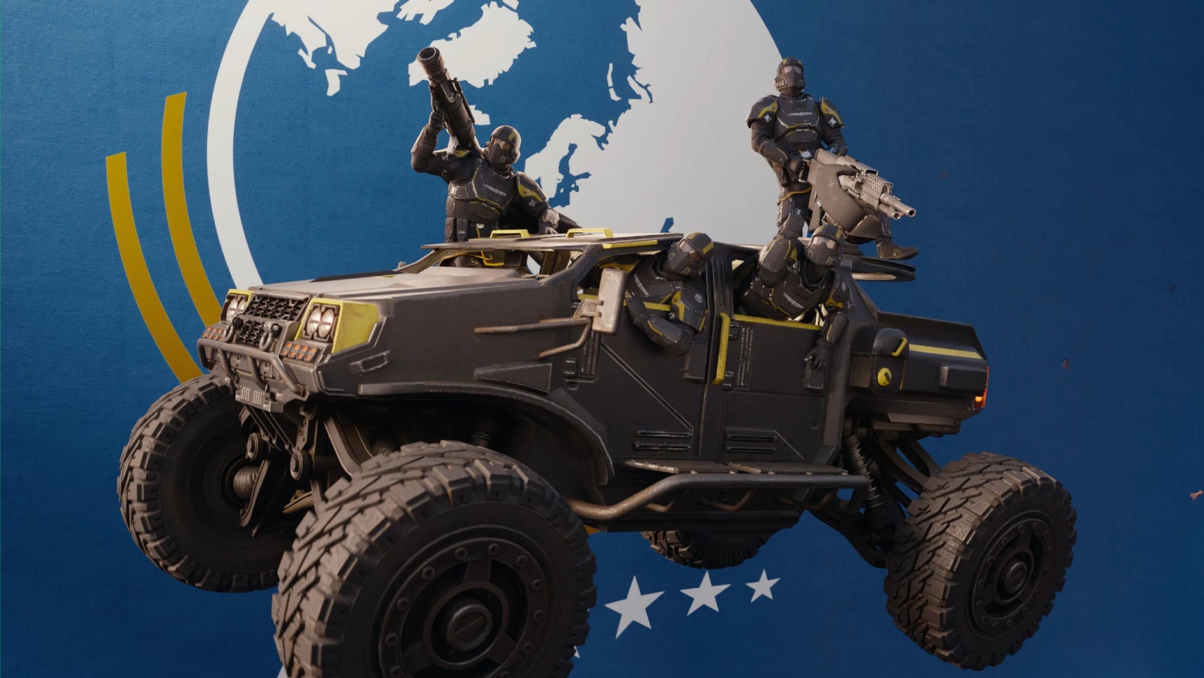 An FRV vehicle in Helldivers 2. - 1