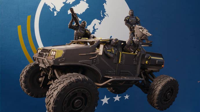An FRV vehicle in Helldivers 2.