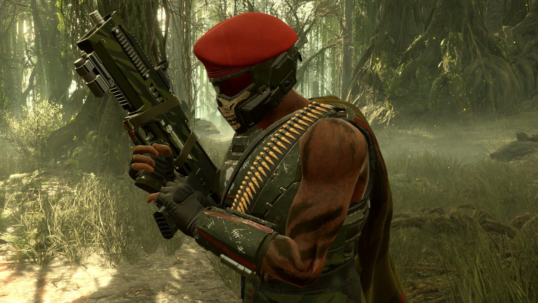 A Helldivers 2 player wearing some Viper Commandos warbond armour. - 1