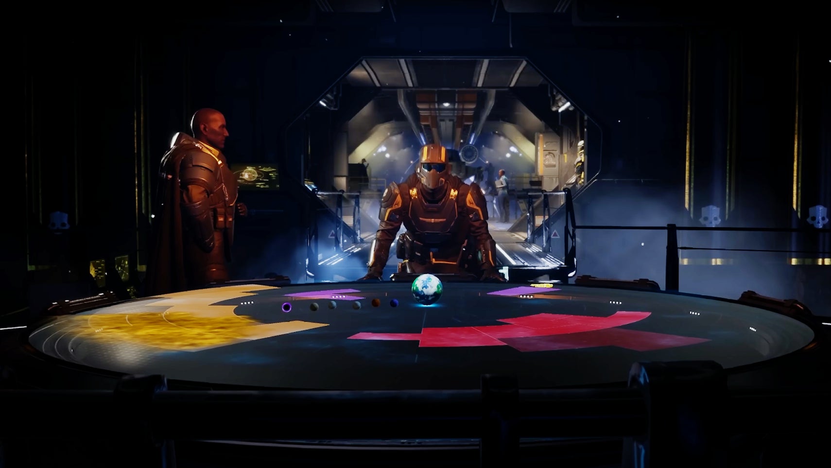 A helldiver standing over the Galactic War map in Helldivers 2. - 1