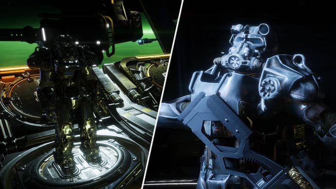 Fallout’s T-60 power armour in Helldivers 2.