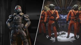 Outfits from Fallout new Vegas and Lethal Company modded into Helldivers 2.