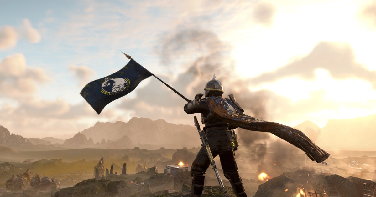Helldivers 2s latest patch lets you impale baddies with flags, as the bots take aim at the Democracy Space Station Helldivers 2s latest patch lets you impale baddies with flags, as the bots take aim at the Democracy Space Station