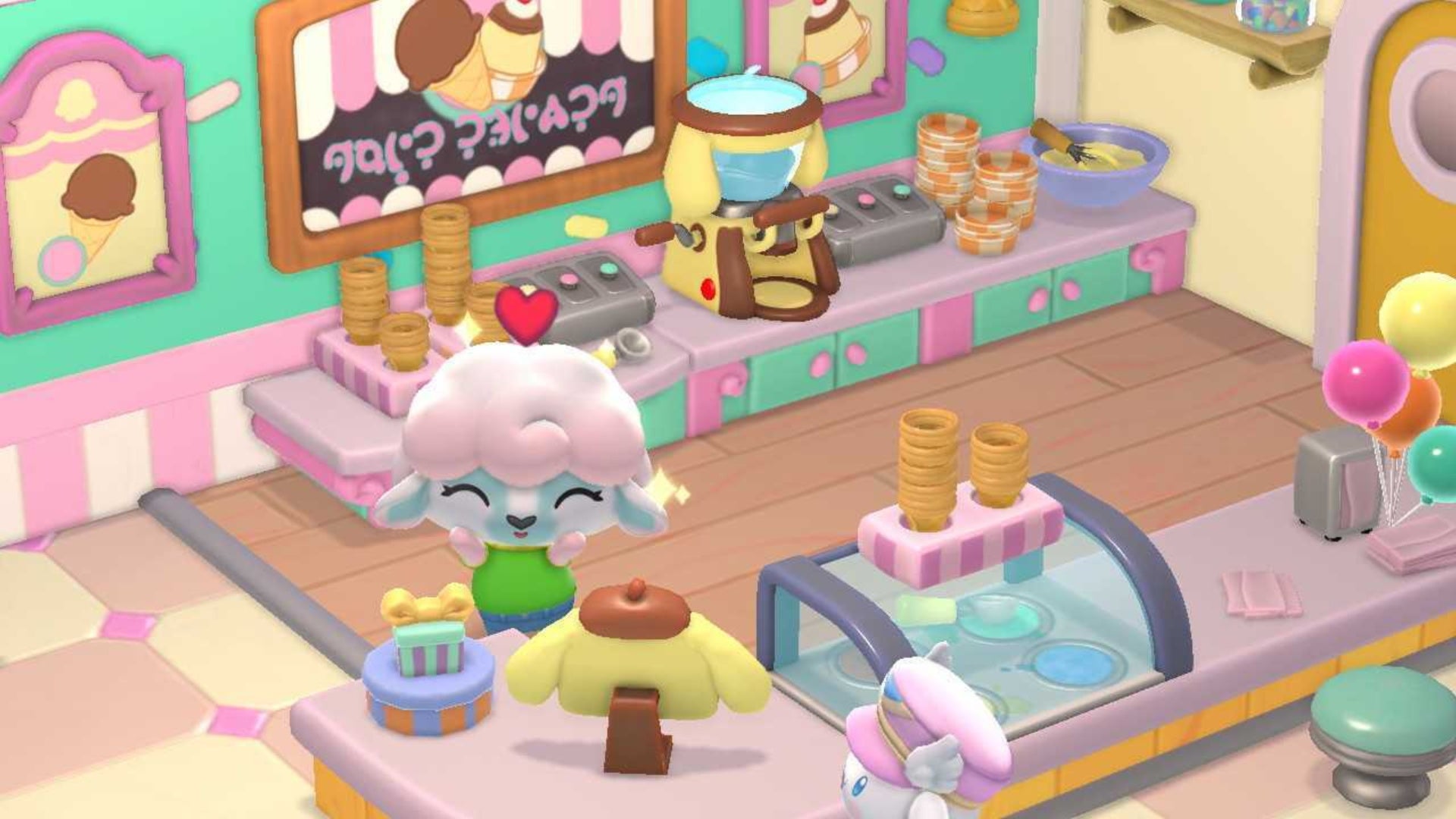 hello kitty island adventure character inside repaired dessert boat