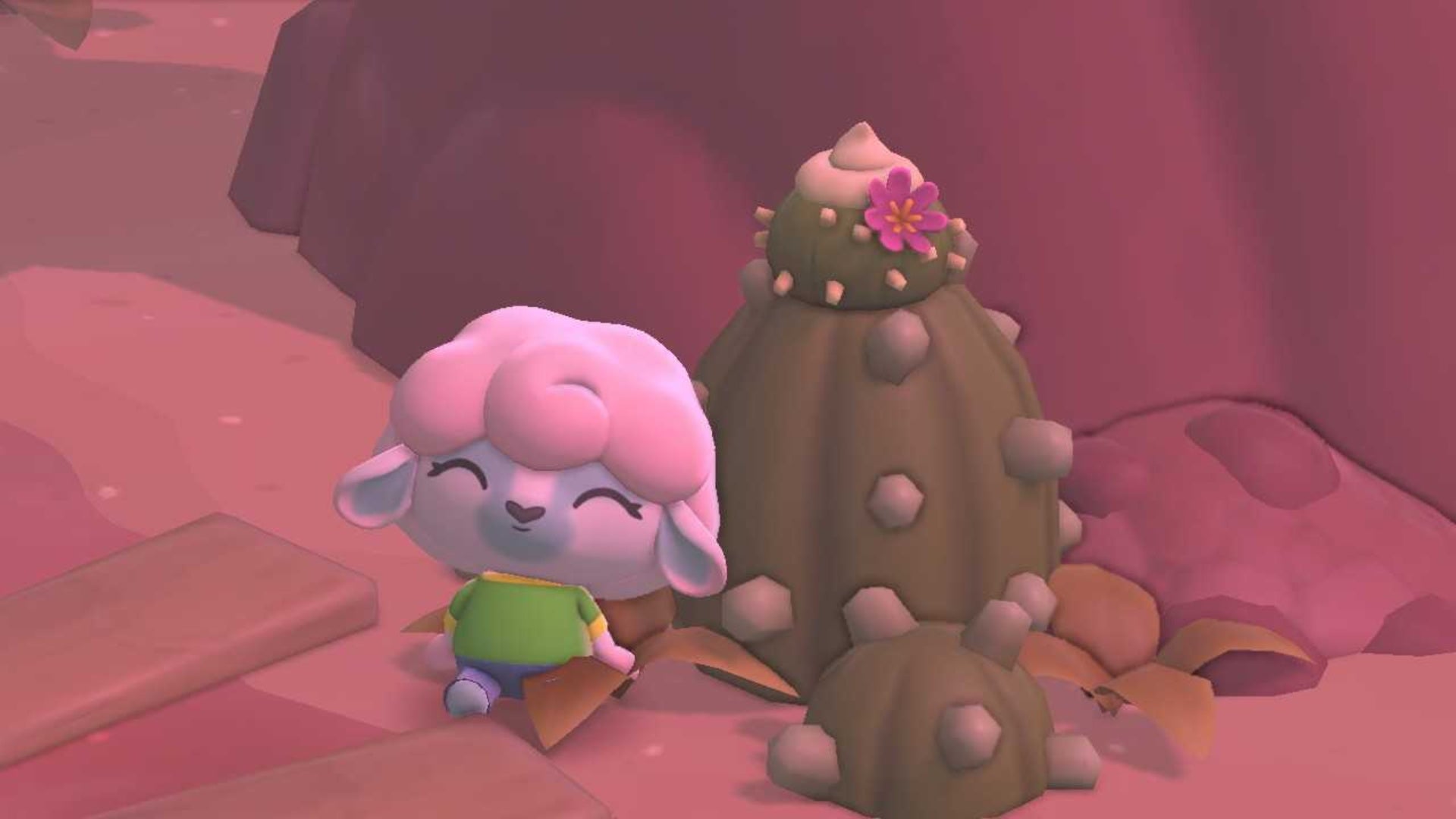 hello kitty island adventure character sitting with cactus cream