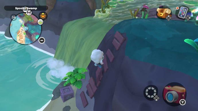 Hello Kitty Island Adventure climbing to a scary swamp
