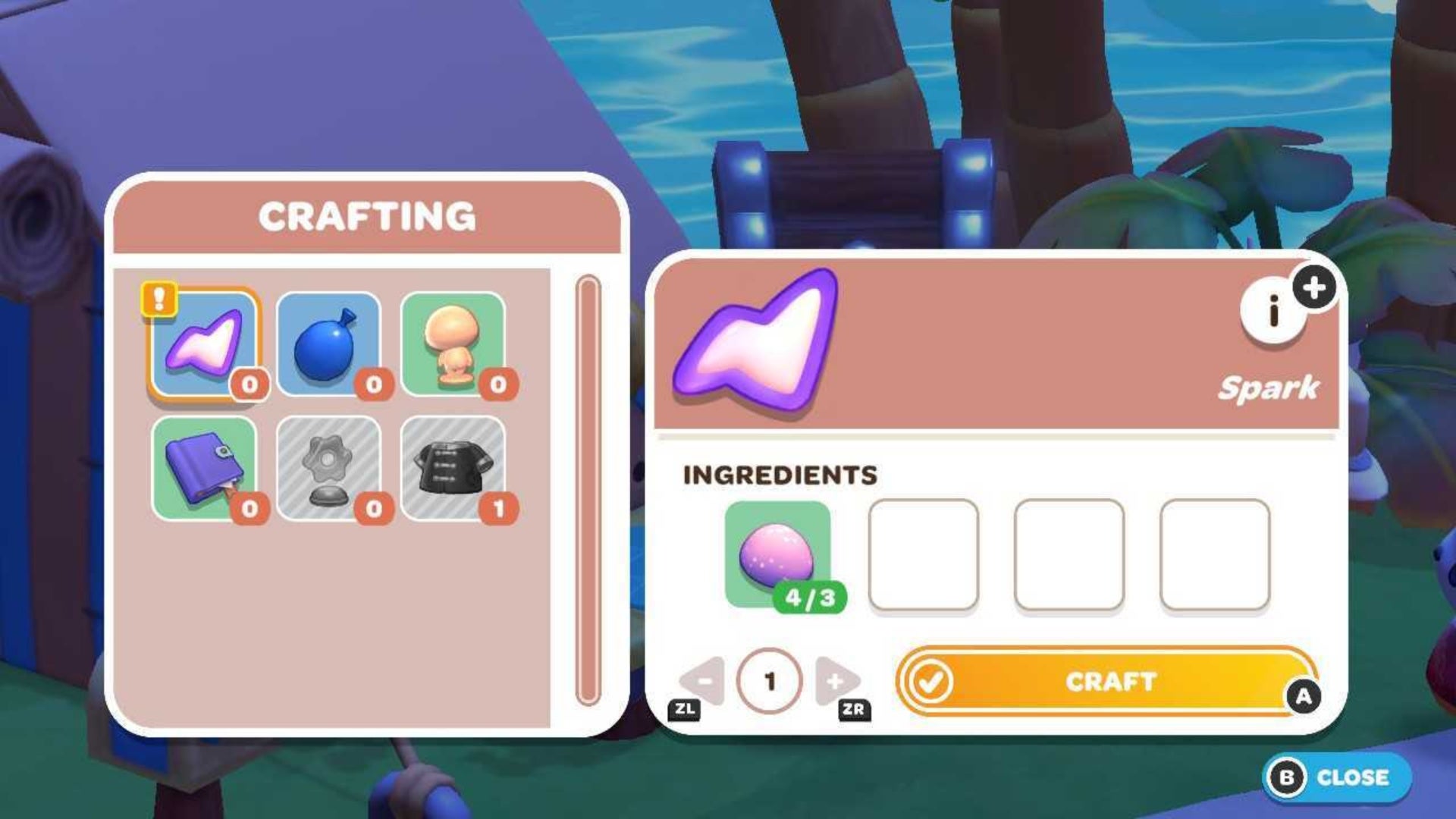 hello kitty island adventure craft spark crafting menu
