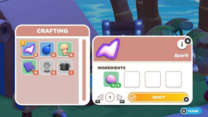 hello kitty island adventure craft spark crafting menu