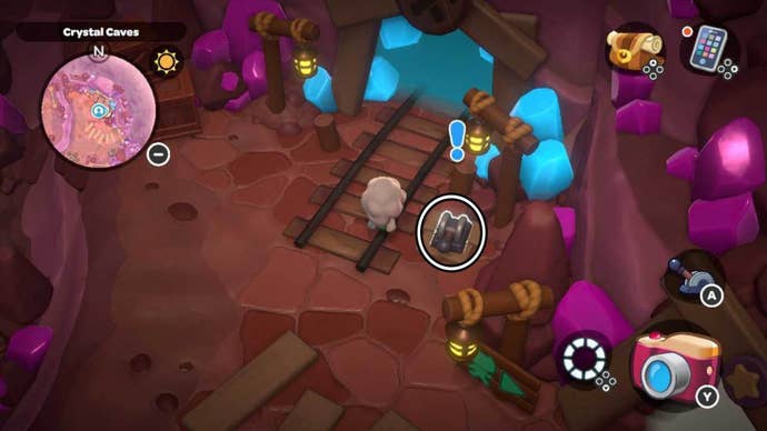 hello kitty island adventure desserted boat quest switch for minecart in crystal caves