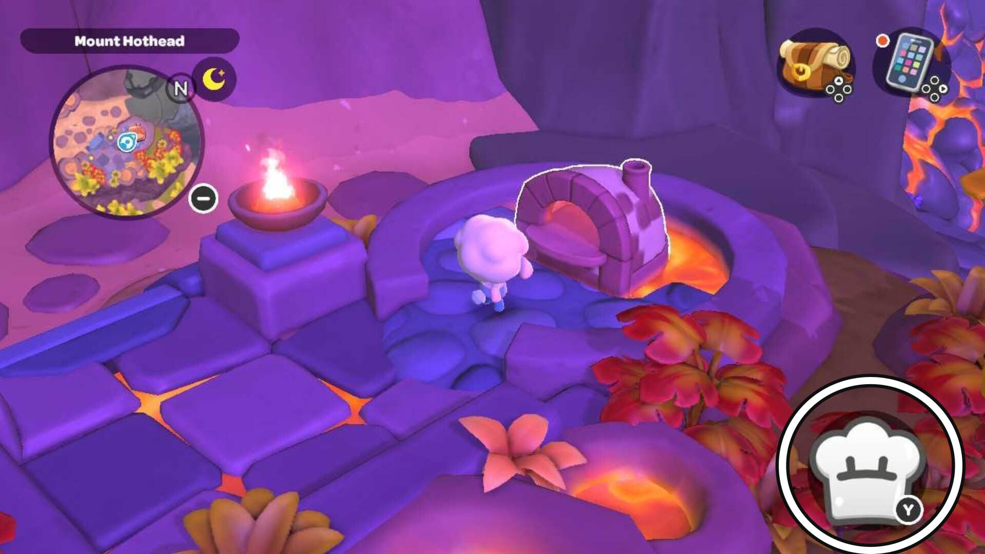 hello kitty island adventure interact with pizza oven option highlighted