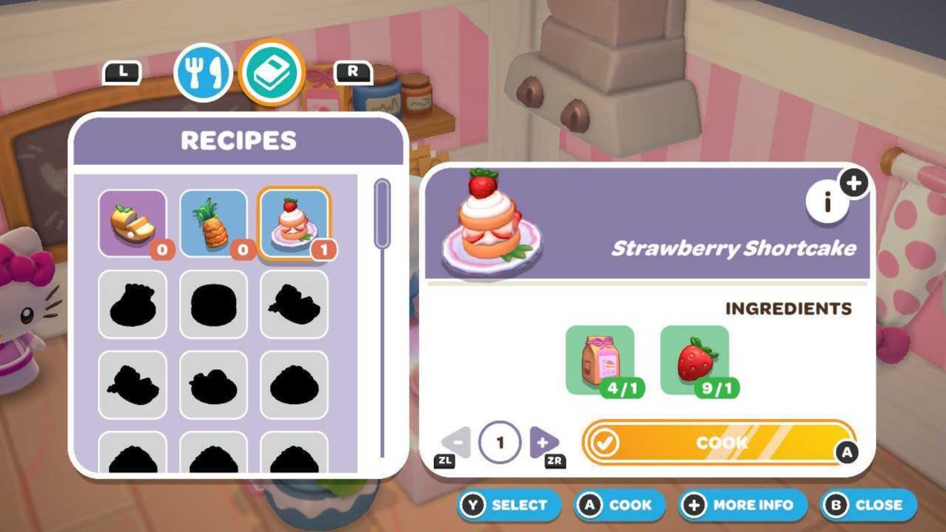 hello kitty island adventure oven cooking recipe menu