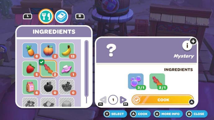 Hello Kitty Island Adventure Soda Maching Ingredient Menu