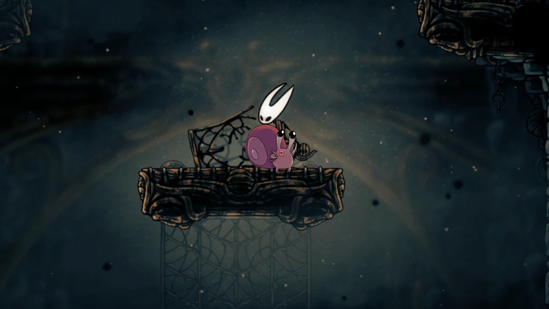 Nude Hornet in Hollow Knight: Silksong being tactically covered up by a cute creature. - 1