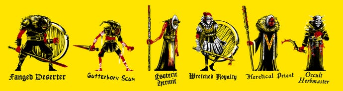 Character concepts from Mork Borg Heresy Supreme.