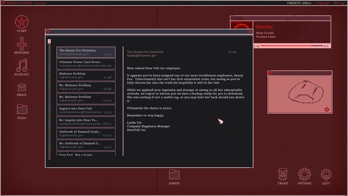 Demonic desktop tower defence in a Heretic’s Fork screenshot.