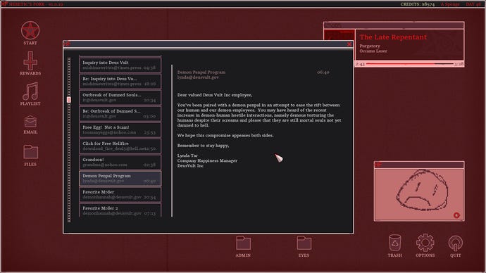 Demonic desktop tower defence in a Heretic's Fork screenshot.