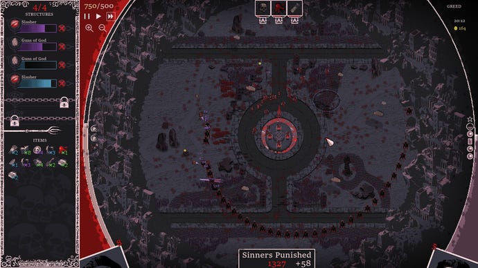 Demonic desktop tower defence in a Heretic’s Fork screenshot.