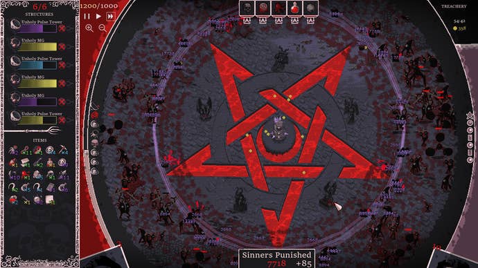 Demonic desktop tower defence in a Heretic’s Fork screenshot.